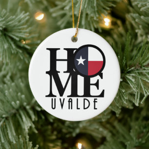 HOME Uvalde Texas Ceramic Ornament