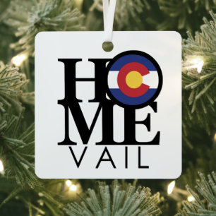 HOME Vail Colorado Metal Ornament