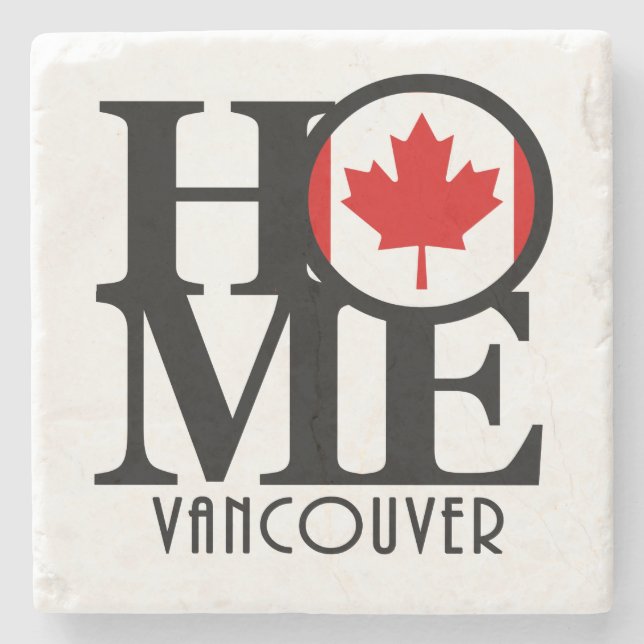 HOME Vancouver (Canadian Flag) Stone Coaster (Front)