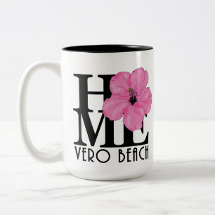 HOME Vero Beach Pink Hibiscus 15oz Two-Tone Coffee Mug