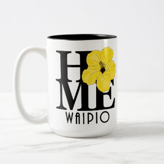 HOME Waipio Hawaii Yellow Hibiscus 15oz Two-Tone Coffee Mug
