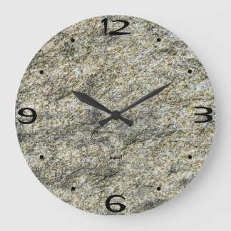 Home Wall Room Art Rock Natural Granite Texture  Large Clock