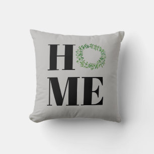 Home Welcome Wreath Throw Pillow