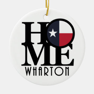 HOME Wharton Texas Ceramic Ornament