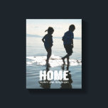 Home, Where Your Story Begins Family Photo Canvas Print<br><div class="desc">A lovely way to display your favourite family photo - with the words "Home is where your story begins" at the bottom. Photo wraps around the edges of the canvas for a contemporary look.</div>