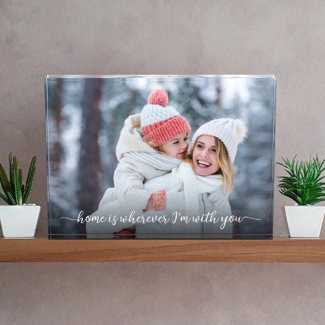 Home Wherever I'm With You Quote Modern Keepsake Photo Block (Creator Uploaded)