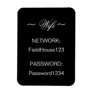 Home WIFI Network and Password Refrigerator  Magnet