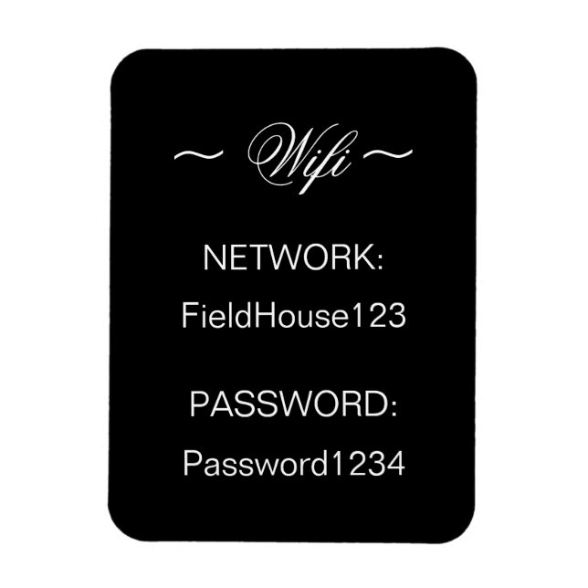 Home WIFI Network and Password Refrigerator  Magnet (Vertical)