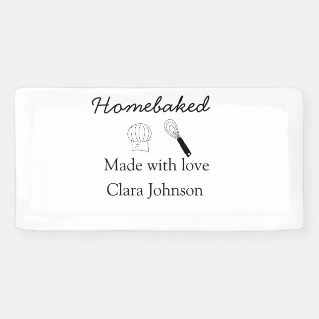 Homebaked bakery made with love add name details banner (Horizontal)