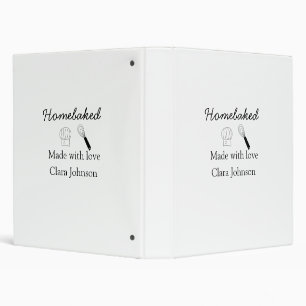 Homebaked bakery made with love add name details binder