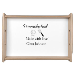 Homebaked bakery made with love add name details serving tray