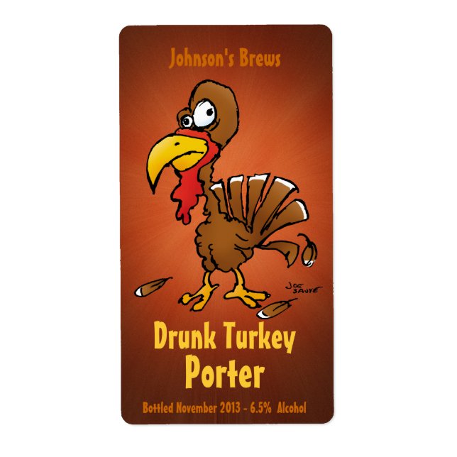 Homebew Beer Labels with Funny Turkey (Front)