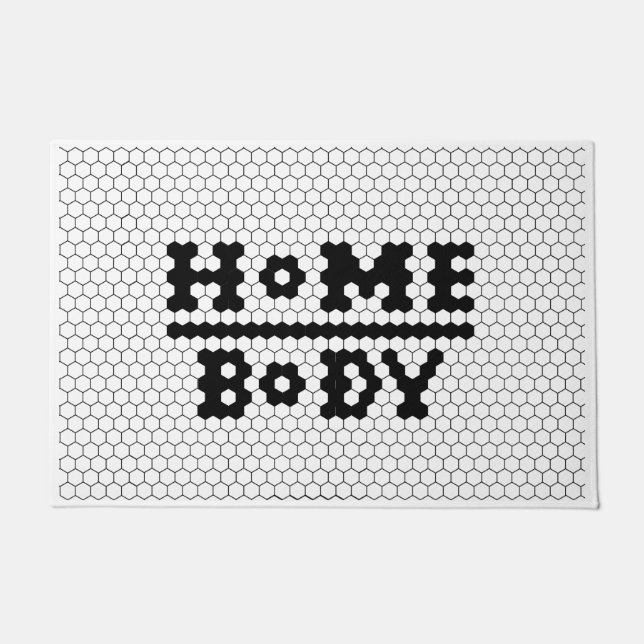 Homebody Faux Tile Black and White Doormat (Front)