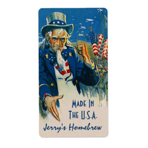 Homebrewing Beer Bottle Labels Fun Made in the USA