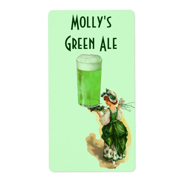 Homebrewing Beer Label Irish Green St Patricks Day (Front)
