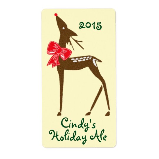 Homebrewing Labels Beer Deer Reindeer Holiday