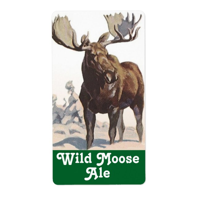 Homebrewing Wild Moose Beer Brewing Homebrew Label (Front)