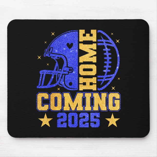 Homecoming 2025 Hoco Football Mama Girl Blue Gold  Mouse Pad (Front)