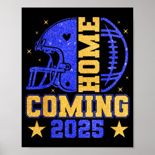 Homecoming 2025 Hoco Football Mama Girl Blue Gold  Poster