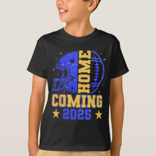 Homecoming 2025 Hoco Football Mama Girl Blue Gold T-Shirt