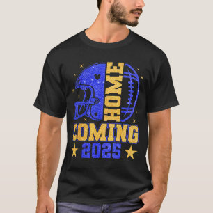 Homecoming 2025 Hoco Football Mama Girl Blue Gold  T-Shirt