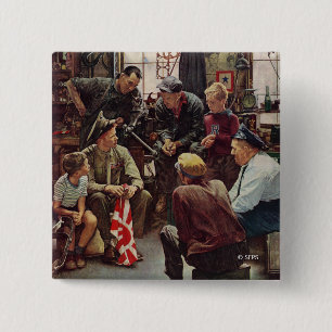 Homecoming Marine 2 Inch Square Button