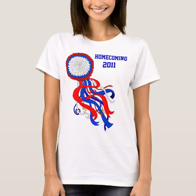 Homecoming T-shirt in with red white and blue mum (Front)