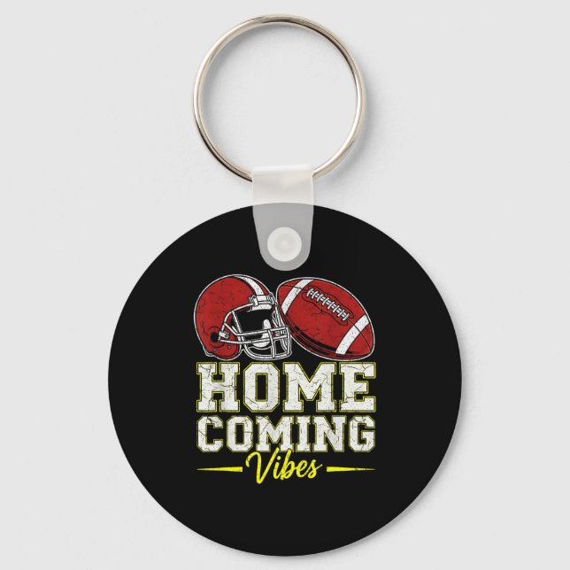 Homecoming Vibes For Teens Football Game Outfits D Keychain (Front)
