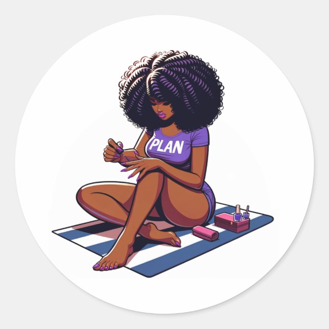 Homegirl Me Time Classic Round Sticker (Front)