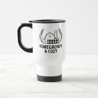 Homegrown & Cozy Farmhouse Barn Travel Mug