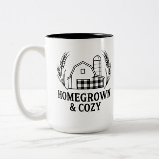 Homegrown & Cozy Farmhouse Barn Two-Tone Coffee Mug