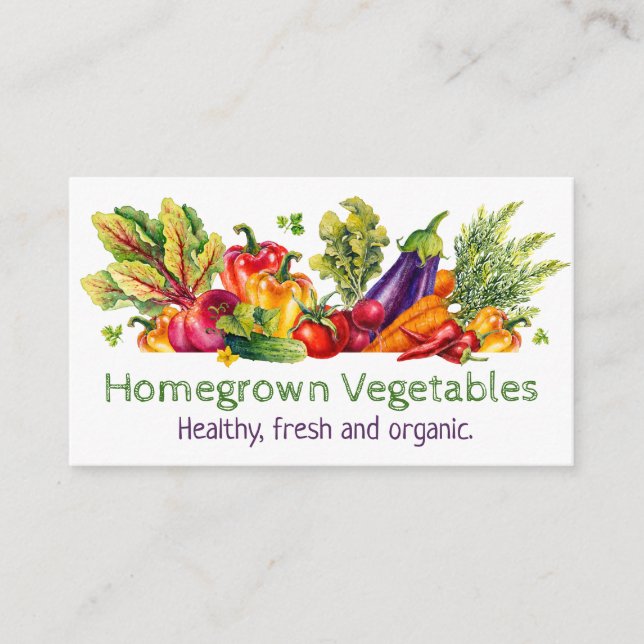 Homegrown Fresh Vegetable Produce Business Business Card (Front)
