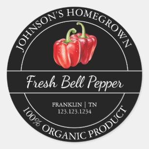 Homegrown Garden Fresh Organic Bell Papper Label