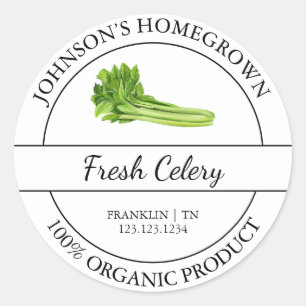 Homegrown Garden Fresh Organic Celery Label