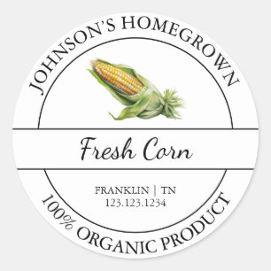 Homegrown Garden Fresh Organic Corn Label