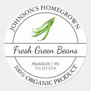 Homegrown Garden Fresh Organic Green Beans Label