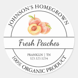 Homegrown Garden Fresh Organic Peach Label