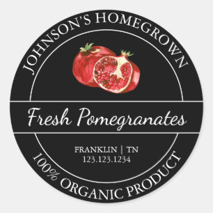 Homegrown Garden Fresh Organic Pomegranate Label