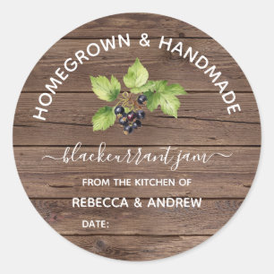 Homegrown & Handmade Blackcurrant Jam Barnwood  Classic Round Sticker