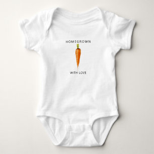 Homegrown with love - Watercolor CARROT - Baby Bodysuit