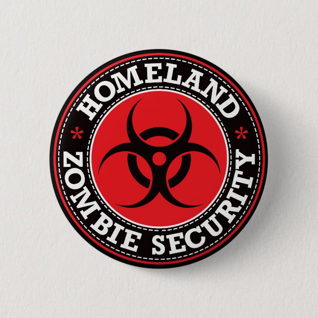 Homeland Zombie Security - Red B 2 Inch Round Button (Front)