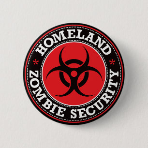 Homeland Zombie Security - Red B 2 Inch Round Button