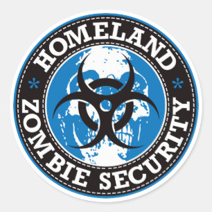 Homeland Zombie Security Skull - Blue Classic Round Sticker