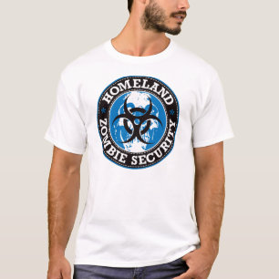 Homeland Zombie Security Skull - Blue T-Shirt
