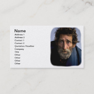 Homeless and Helpless Bearded Man Business Card
