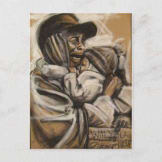 Homeless Mother and Child Postcard