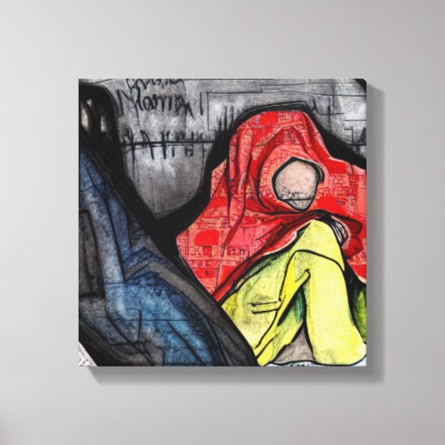 Homeless Person Canvas Print (Front)
