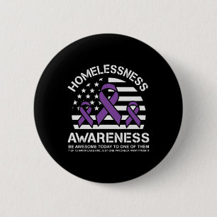 Homelessness Awareness Month Usa Flag  2 Inch Round Button