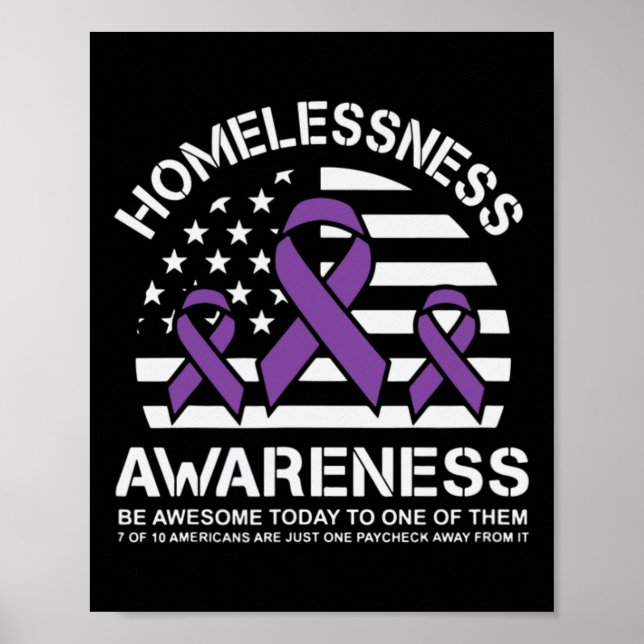 Homelessness Awareness Month Usa Flag  Poster (Front)