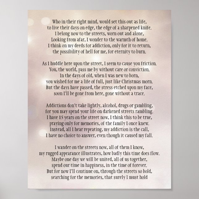 Homelessness  poster (Front)